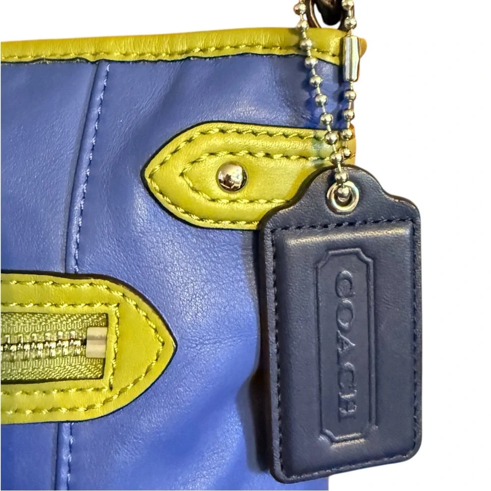 Coach Daisy Spectator Blue & Lime Leather Crossbody Bag F28940 - Picture 12 of 16